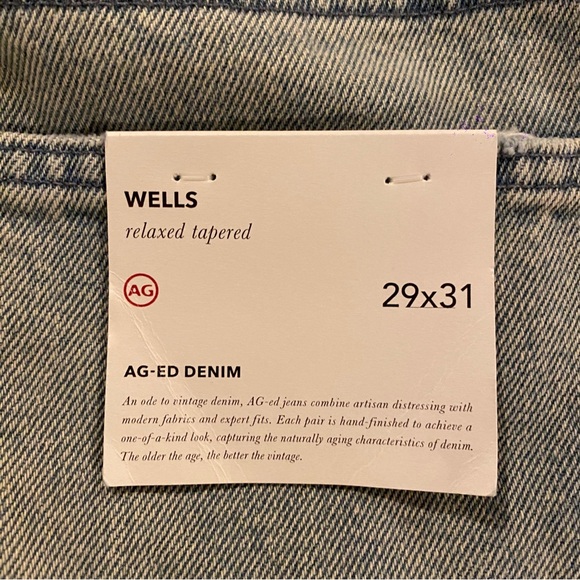 AG Men’s Wells Relaxed Tapered Light Blue Jeans Size 29 NWT - Picture 12 of 12